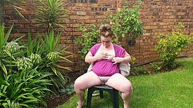 Busty blonde says, Use me as your human ashtray in the garden while smoking.