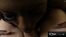 hardcore interracial raw doggystyle with petite ebony pornstar noemie bilas riding big cock