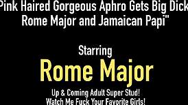 Pink-Haired Aphro Takes on BIG DICKS Rome Major and Jamaican Papi