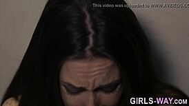 Skinny lesbian beauty giving oral?