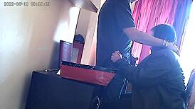 Damn! Watch this CCTV catch a secretary deepthroating the boss’s cock right at work.