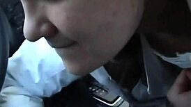 Teen gets fingered, gives shaved blowjob, and sucks off boyfriend with clothes ripped