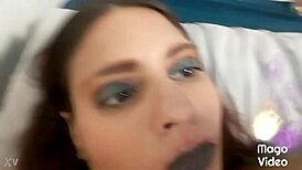 Intriguing latina Ginger Paris queen pissing during masturbation