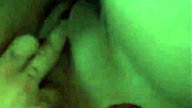 Teen gets fingered, gives shaved blowjob, and sucks off boyfriend with clothes ripped