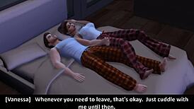 Girl next door cheats in wedding booty call in Sims 4.