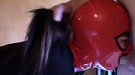 laura on hee 2021 gives blowjob and deepthroat on sofa