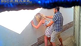 Daring Couple Caught Fucking Hard in Public on CCTV