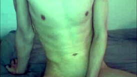 Watch this solo gay boy jerking off his cock.