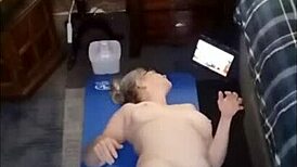 Early morning yoga with hot mature Vee’s big ass