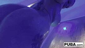 Sexy Wrestler Endures Intense Double Toy Penetration