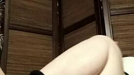 Oh wow, this horny solo performer indulges in kinky stocking fetish from POV!