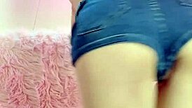 Cute And Fit Asian Exhibitionist Flashes Pussy In Micro Shorts And Gets Wet