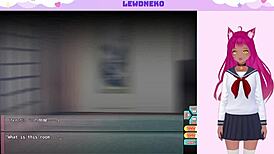 Vtuber engages in solo masturbation while playing Go Go Nippon game, reaching orgasm with vibrator.