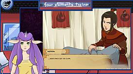 Avatar shower scene with hentai masturbation and boobs