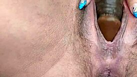 Close-Up POV Solo Latina Plays with Big Black Dildo