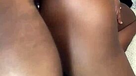 phat ass booty gets cum in tight ebony pussy