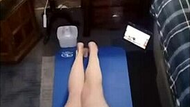 Early morning yoga with hot mature Vee’s big ass