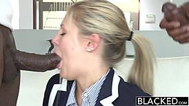 Blacked blonde returns for two massive black cocks today.