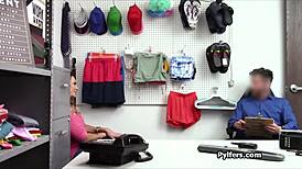 Kleptomaniac blonde craves officer's cock in office hidden cam 😏