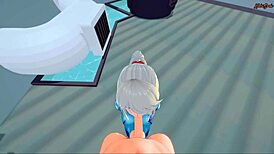 Samus enjoys a POV facial followed by a missionary creampie.