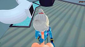 Samus enjoys a POV facial followed by a missionary creampie.