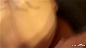 Shy 18-year-old teen joins real amateur threesome in German homemade scene.