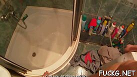 The guy in glasses passionately bangs the alluring slut, evoking intense emotions in this rough group scene.