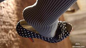 Feet Dangling And Teasing In Grey Pantyhose!