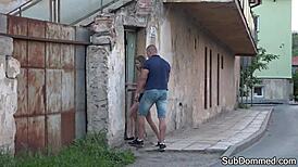 Petite teen dominated and dildo fucked in rough bondage