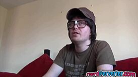 Incredibly Cute Ebony Princess Sucking Nerds Cock