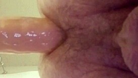 Gay Fits Large Dildo In Ass!