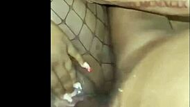 Ebony couple shares emotional sex with big black cock riding and squirting