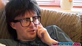 Incredibly Cute Ebony Princess Sucking Nerds Cock