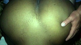 Fat black ass bent over takes big white cock in doggystyle POV