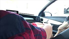 Best friend's boyfriend likes to give me public car blowjobs and then make me swallow the cum