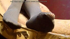 Feet Dangling And Teasing In Grey Pantyhose!