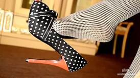 Feet Dangling And Teasing In Grey Pantyhose!