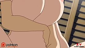 Akeno moans as she gets fucked missionary with big cock