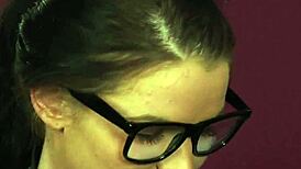 Horny Peach Swallows Cum Load on Her Face After Blowjob