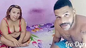 Anazinha Russa, hot Brazilian, bent over for Leo Ogro's massive pounding.