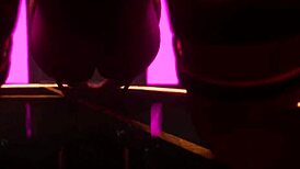 Gold beauty performs wild life striptease with ripped clothes and sexy dancing