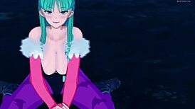 Morrigan the succubus invites you for cum in hentai anime scene