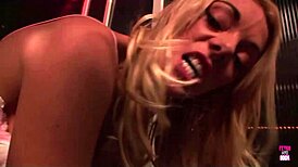 naughty blonde girls in stockings ride big cocks cowgirl style during group orgy