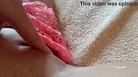 close-up of wet pussy during masturbation
