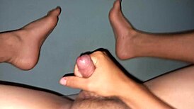Foot Fetish Masturbation with Semen