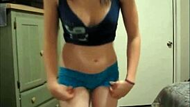 Wow, this pretty teen’s showing her snatch in different panties!