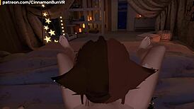 wow, this submissive babe is getting a rough deepthroat blowjob in vr, so hardcore! 😈