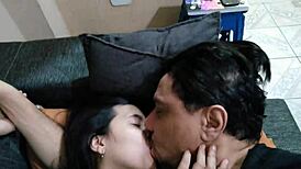 Rolling hot sex with nymph and old man