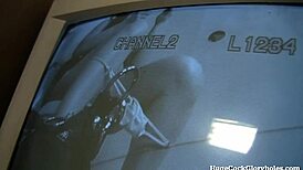 hot chick blows monster cock through outdoor glory hole