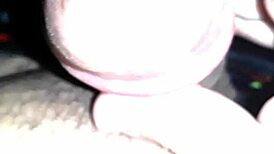 Masturbation session with a massive cock up close